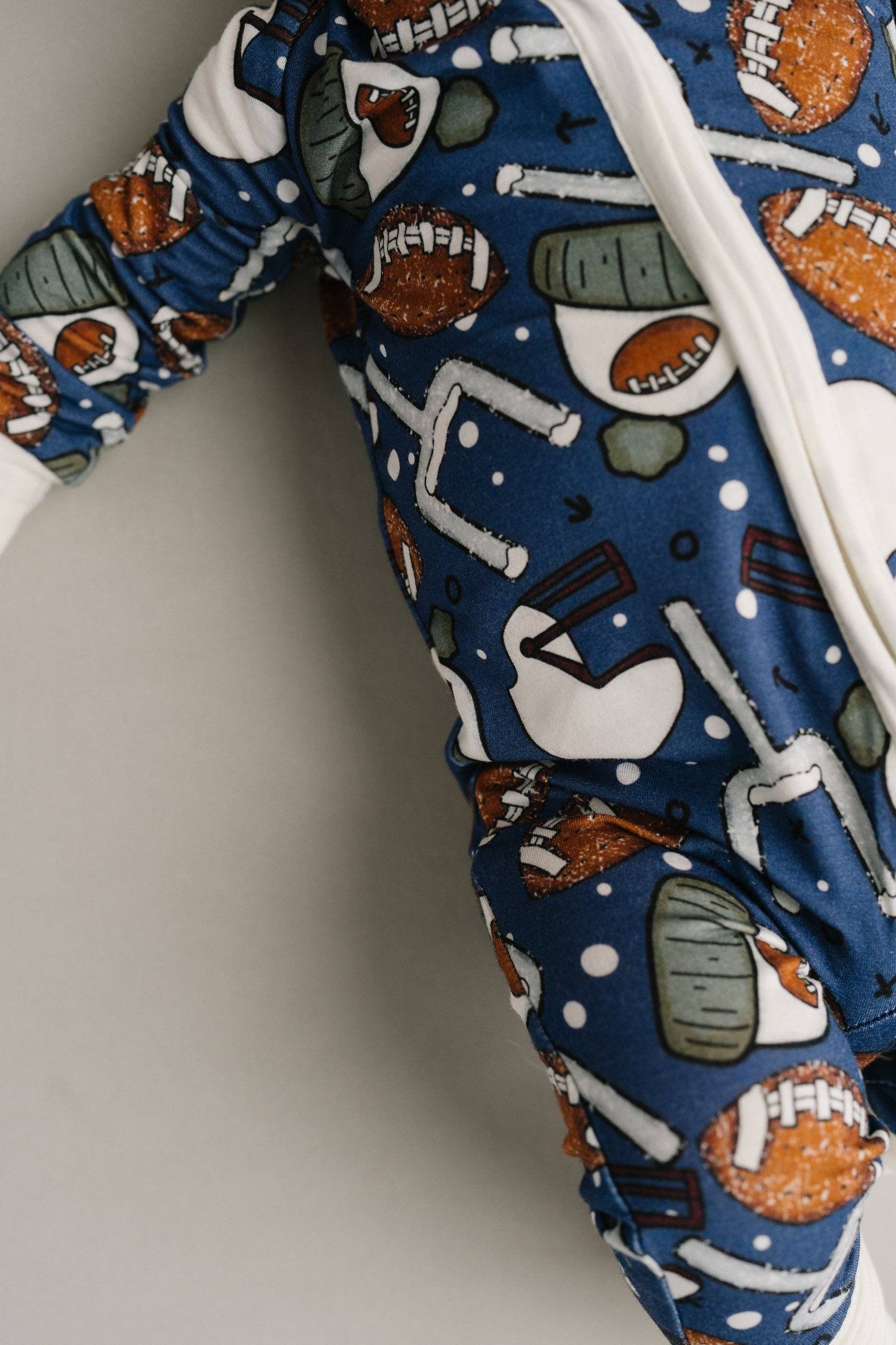 Little One Shop - Wholesale Sleepsuit - Baby - Winter Football Bamboo Sleeper3