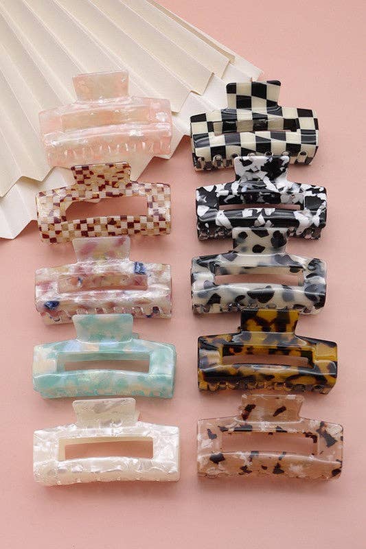 JOSSLYN by wall to wall - Wholesale Hair Clip - Women's - RECTANGLE CELLULOSE HAIR CLAW CLIP | 40H61515