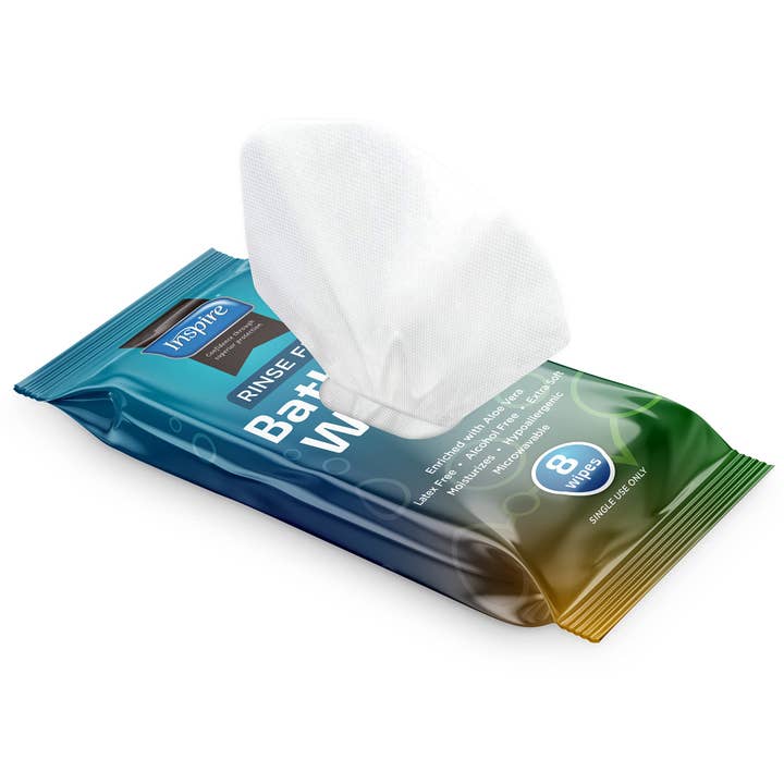 Inspire - Wholesale Face & Body Wipes - Inspire Thick Rinse Free Body Wash Wipes1