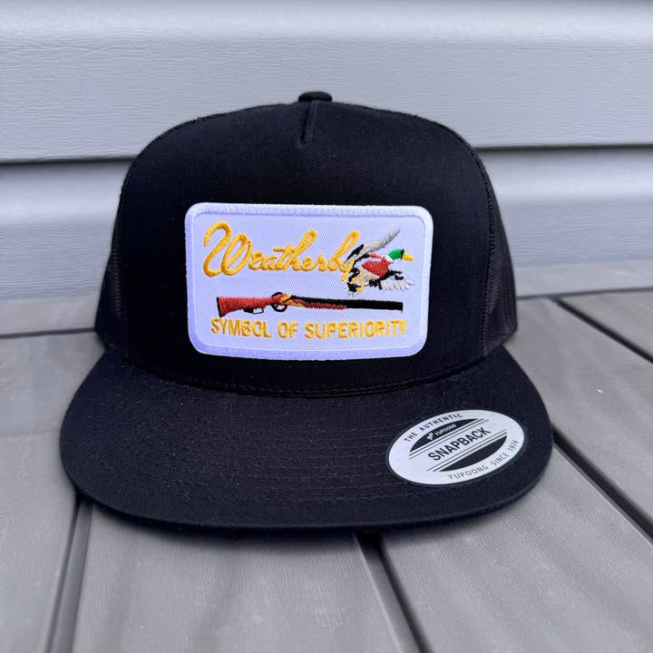 River Bent Hat Co. - Wholesale Trucker Hat - Unisex - Weatherby Black Snapback Hat