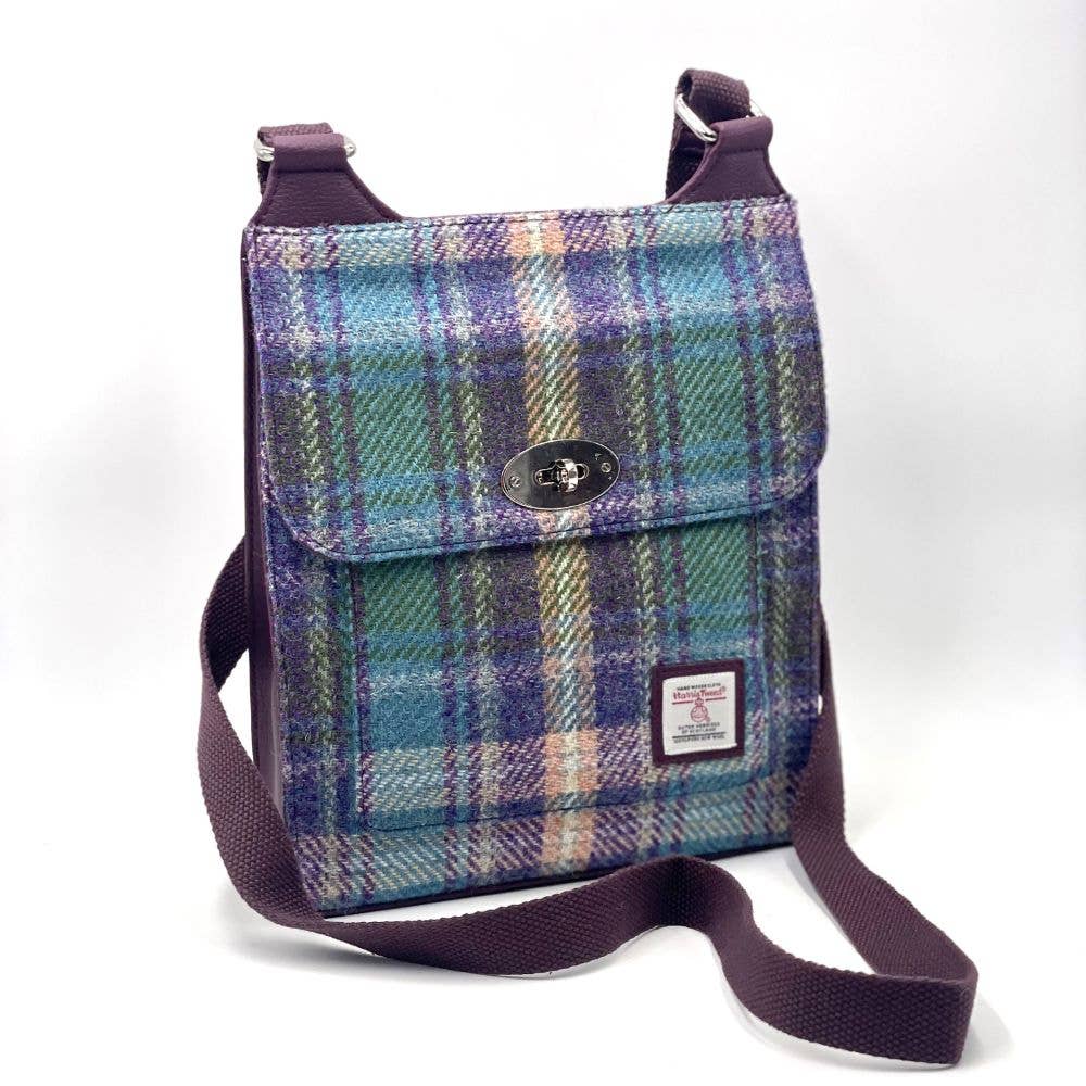 maccessori - Wholesale Satchel - Women's - Harris Tweed Satchel Bag Green/Purple Plaid0