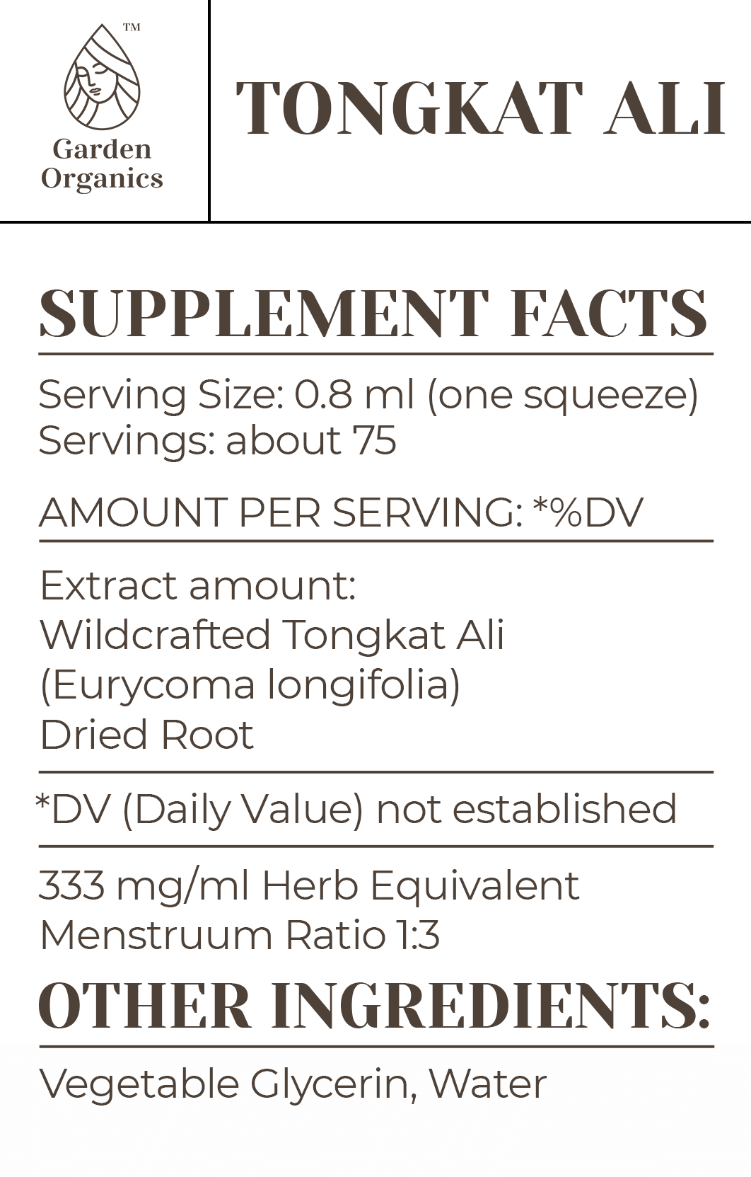 Garden Organics – wholesale Tinktur – Tongkat Ali Tinktur1