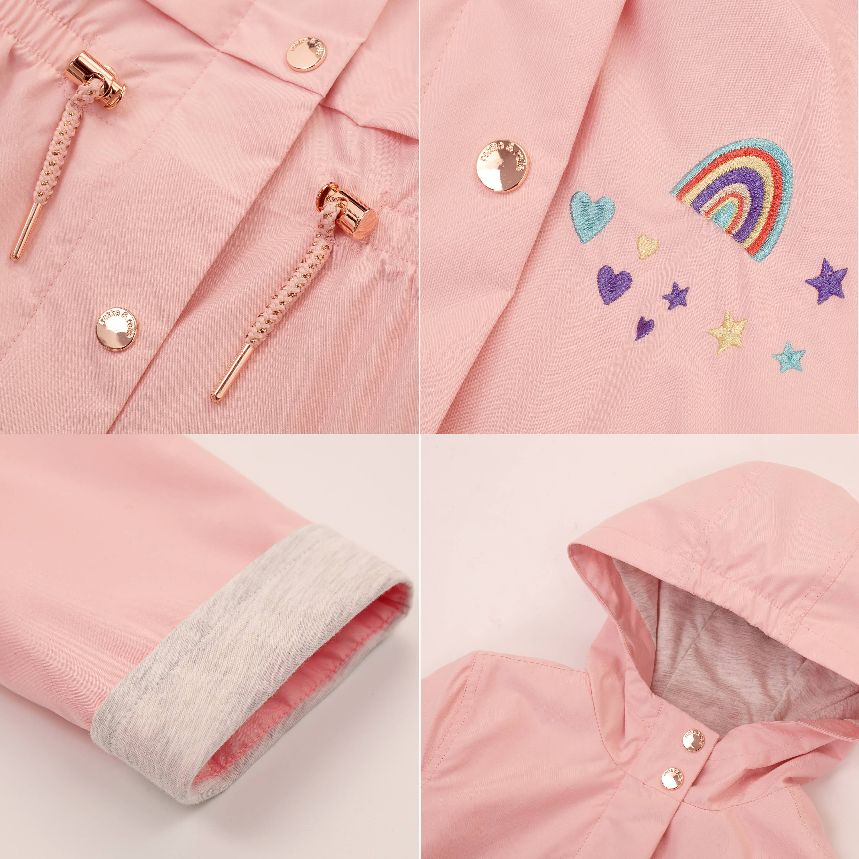 Rokka & Rolla - Wholesale Windbreaker - Kids - Girls' Light Rain Jacket Hooded Trench Coat24