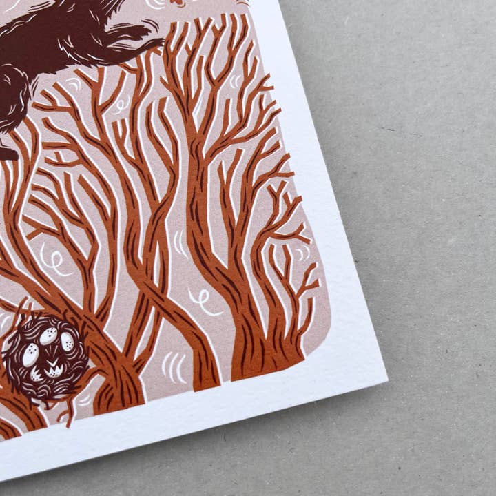 Folded Forest - Wholesale Everyday Greeting Card - Greetings Card - Squirrel in the Treetops1