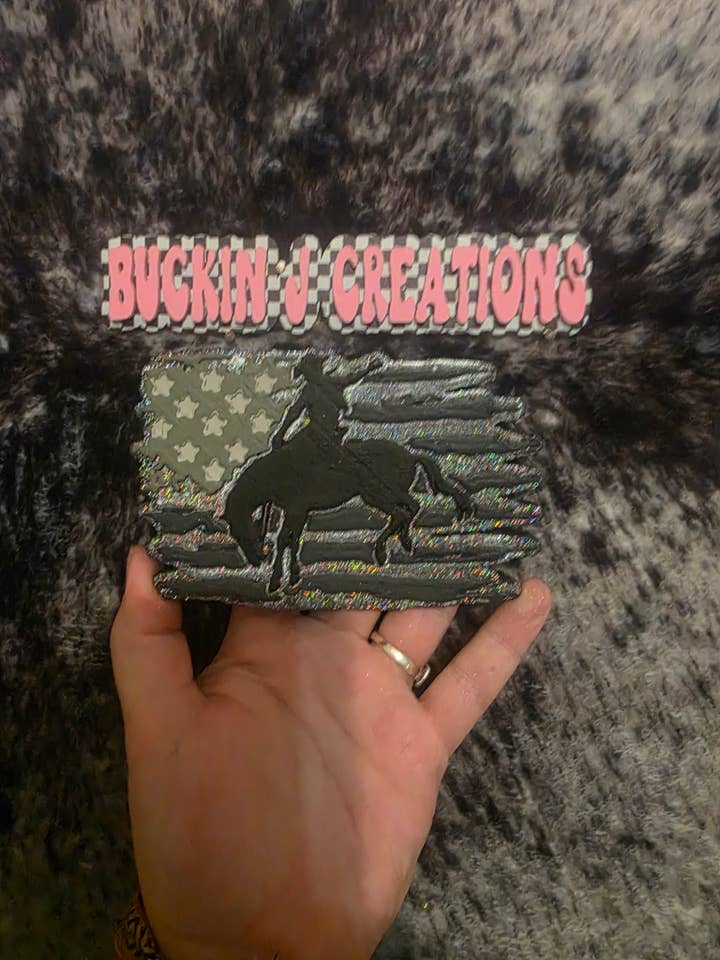 Bucking Horse Flag Handmade Car Air Freshener for wholesale by Buckin J Creations