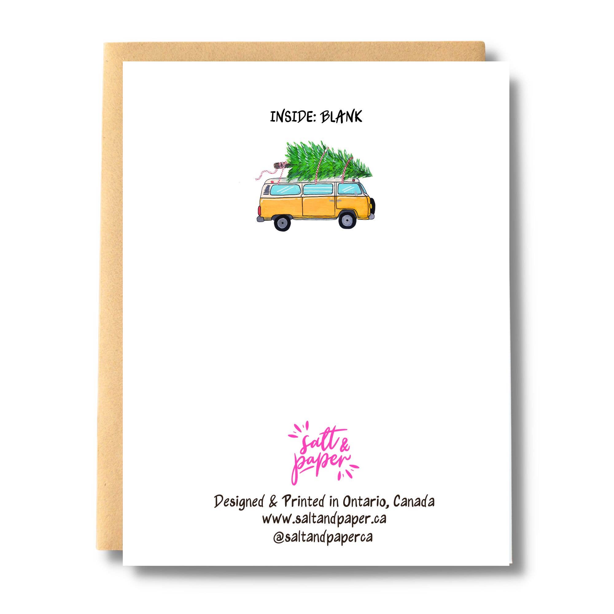 Salt & Paper - Wholesale Christmas Card - Yellow Camper Van Christmas Card1