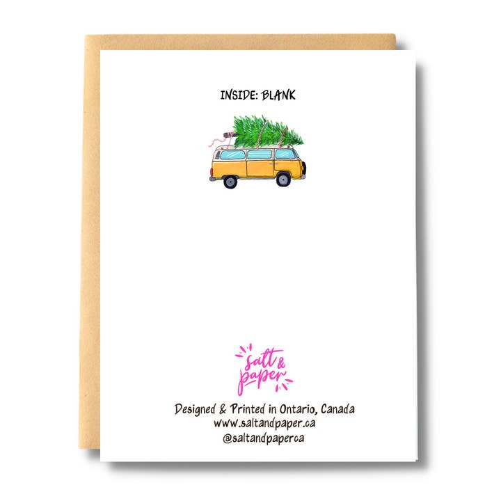 Salt & Paper - Wholesale Christmas Card - Yellow Camper Van Christmas Card1