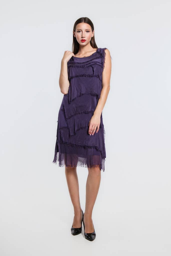 TINA Stephens Italy/Tees By Tina - Wholesale Dress - Women's - Mariana Silk Ruffle Dress (DT202)44
