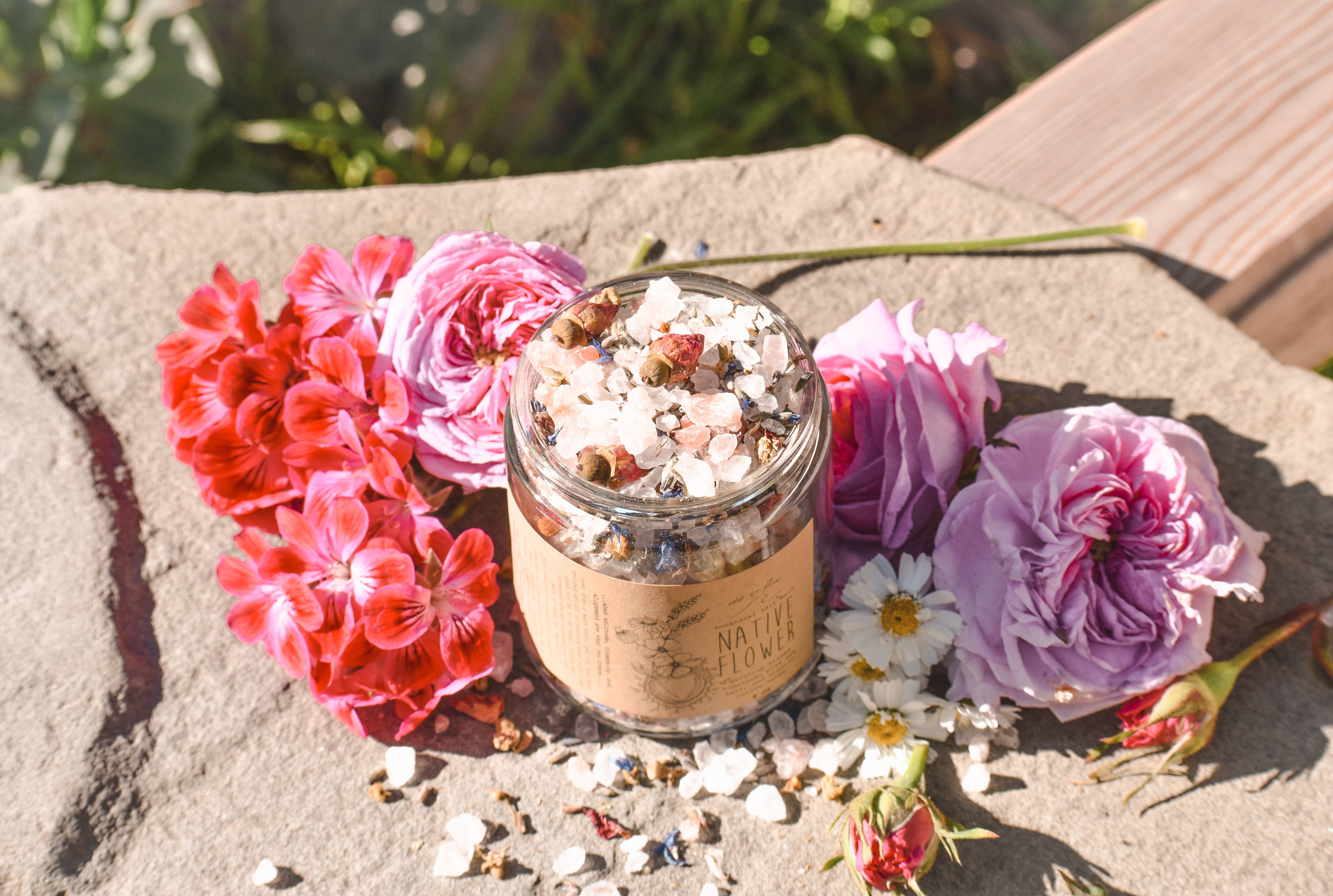 Ebb & Flow - Wholesale Bath Salts - Native Flower - Himalayan Pink Salt x Geranium x CA Florals3