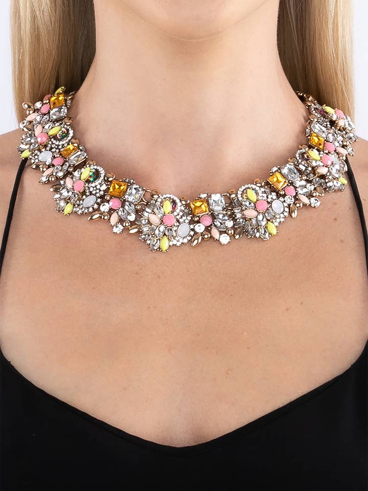 Ivy Pastel Statement Necklace for wholesale by Eye Candy Los Angeles