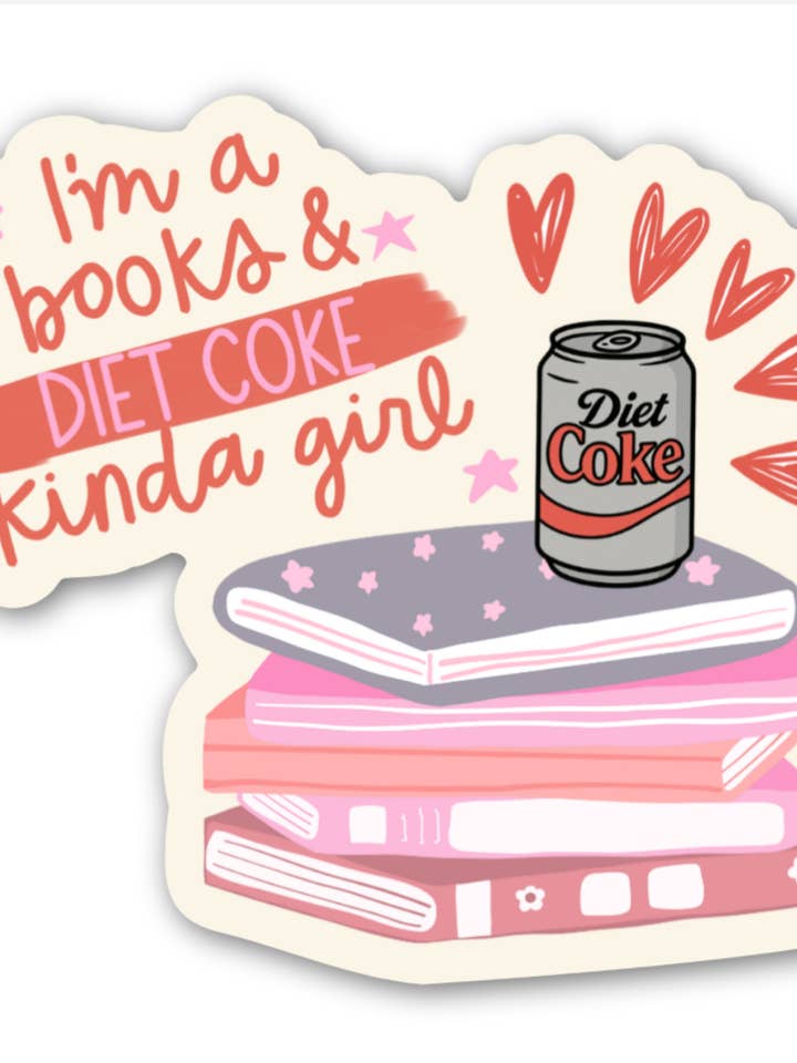 Book & Diet Coke Girl Sticker for wholesale by inviting affairs paperie
