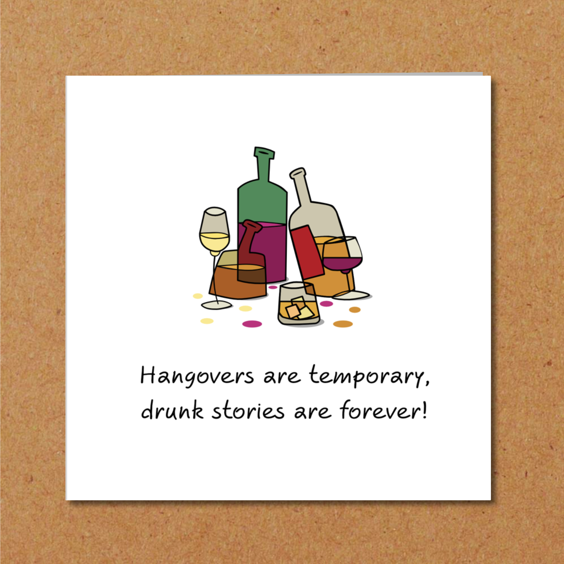 Swizzoo Cards – wholesale Birthday card – Funny Birthday Card, Thank You, Friendship or Greeting Card - Hangover - Suit any occasion - Funny humorous fun - Wine drink drinking drunk party gin1