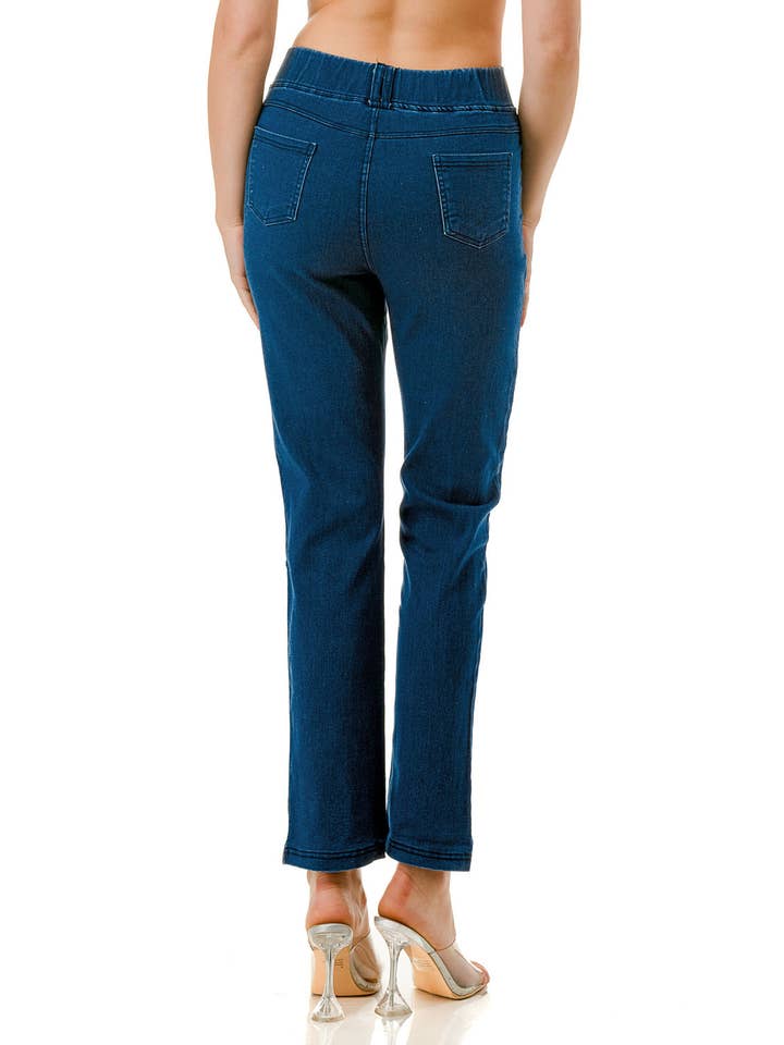 Color 5 - Wholesale Jeans - Women's - Medium washed pull on stretch boot cut straight denim jeans1