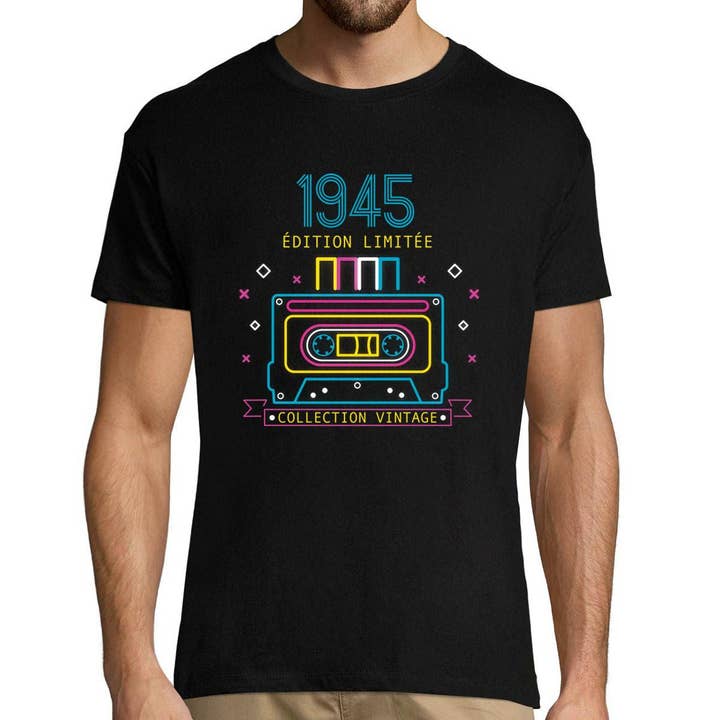 Camiseta vintage para hombre del aniversario de 1945 para venta al por mayor de Planetee