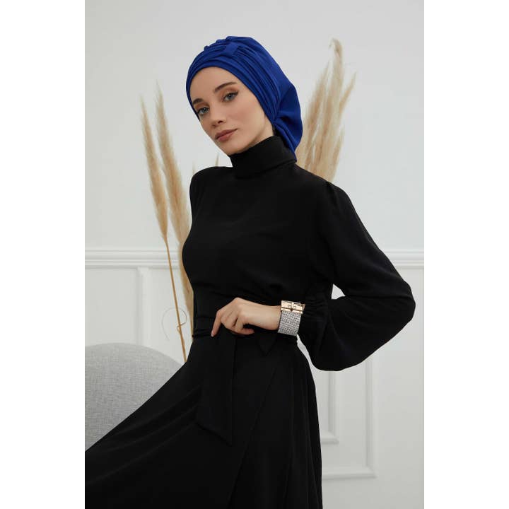 Aisha's Design - Wholesale Hijab - Women's - Pleated Chiffon Instant Turban for Women, Pre-Tied Elegant Hijab Cap, Lightweight Modest Headwrap for Daily & Formal Wear,HT-107108