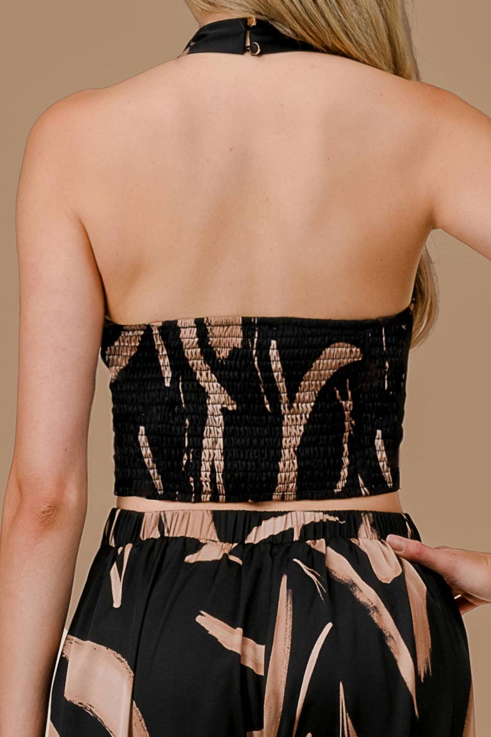 BLACK COMBO ASWF5213E_WOVEN RINT W/ HARDWARE TRIM HALTER SET for wholesale on Faire6