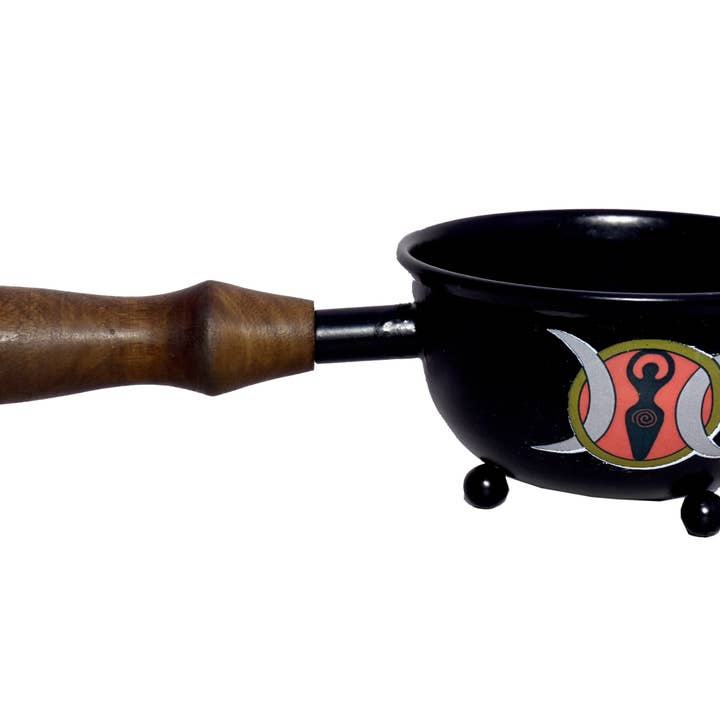 Designs by Deekay Inc. - Wholesale Smudge Plate - Metal Smudge Pot (3 in.) - Triple Moon Goddess