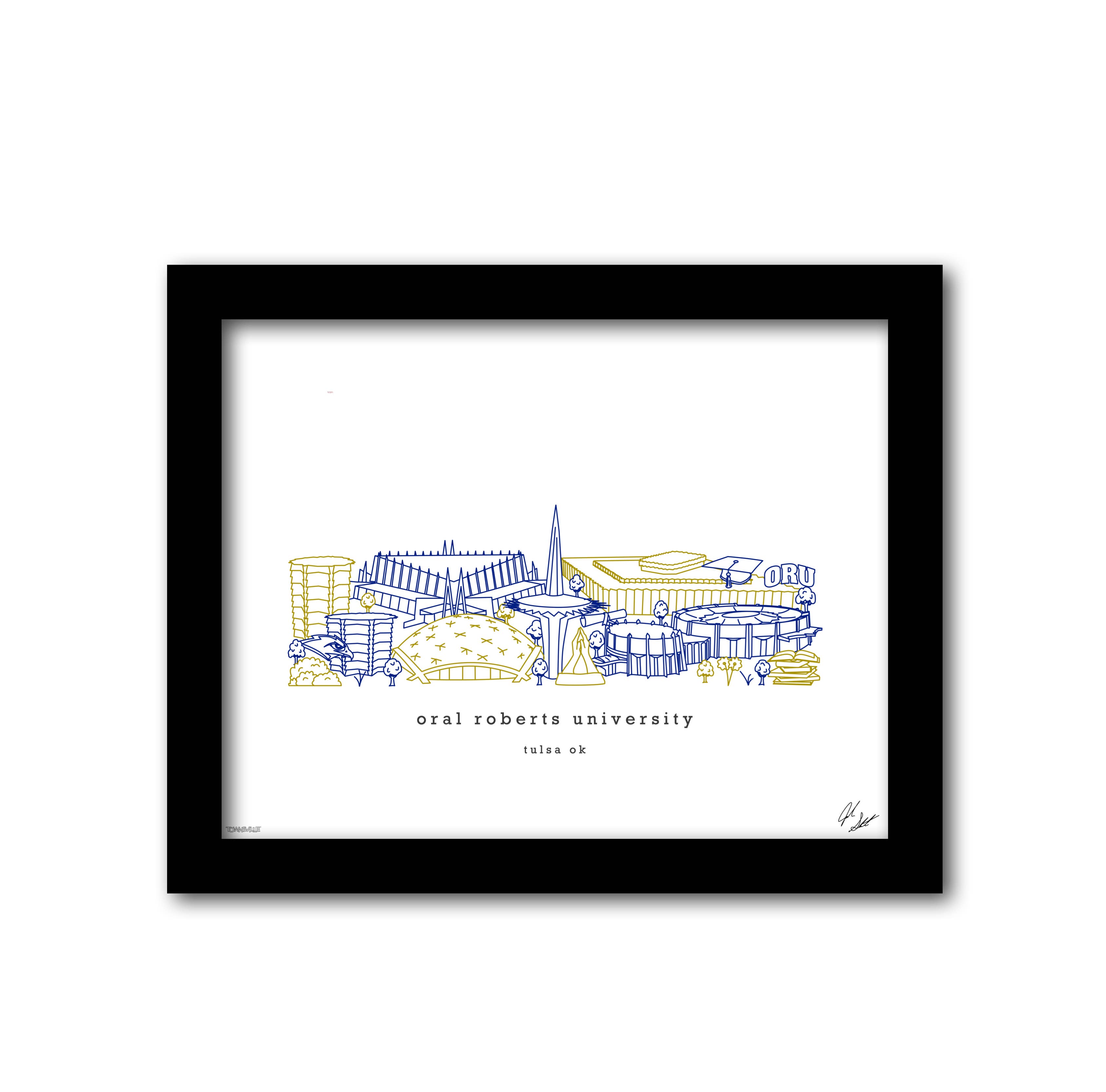 Townsville Art - Vente Affiche d'art - Décoration murale minimaliste de l'université Oral Roberts5