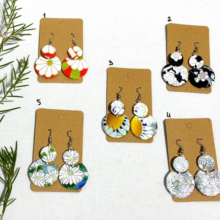 Sophie Silks - Wholesale Dangle earrings - Mini Circle Dangling Kimono Earrings1