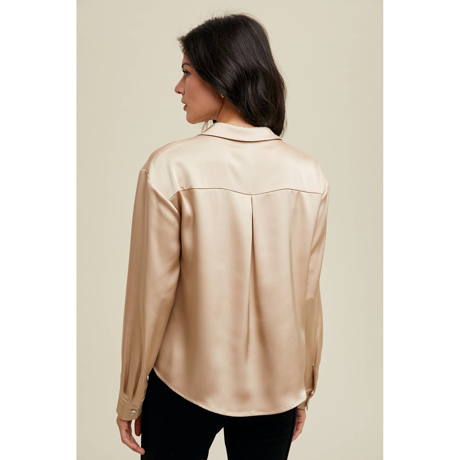 Wishlist Apparel - Wholesale Button Down Shirt - Women's - SATIN BUTTON-UP SHIRT / WL24-91183