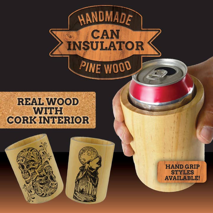 Novelty Brands - Wholesale Drink Huggers & Koozies - Insulated Handmade Wood Can Coozie Assortment - 6/Pack1
