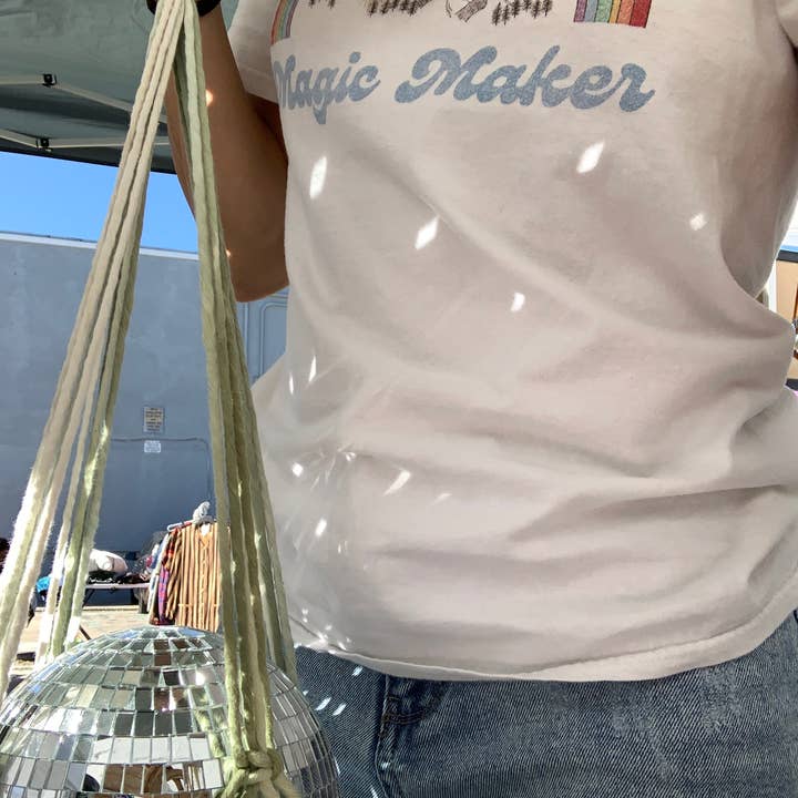 Rosie the Wanderer, Handmade Macramé - Wholesale Mobile - Macrame Disco Ball Hanger - choice of color12