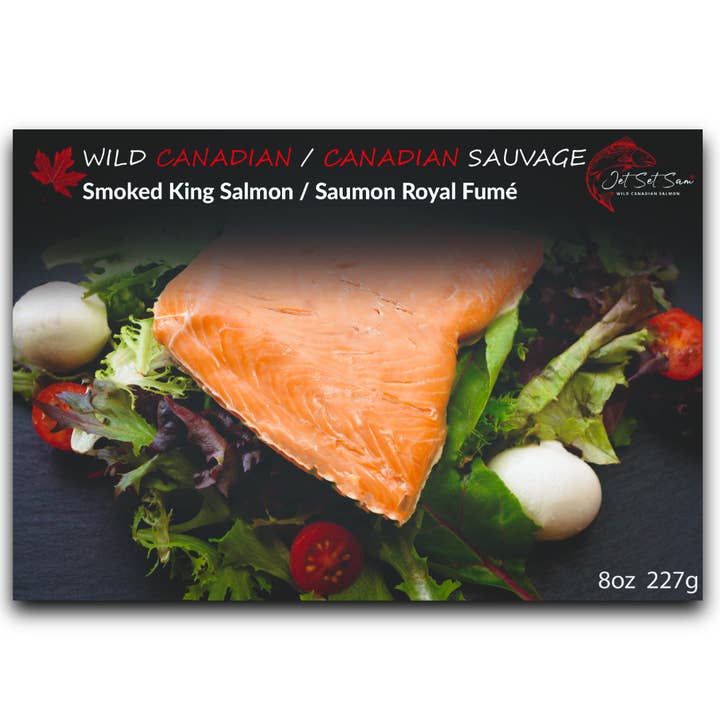 Estável na prateleira de prateleira Wild Canadian King Smoked Salmon Retort por atacado de Vancouver Smoked Salmon