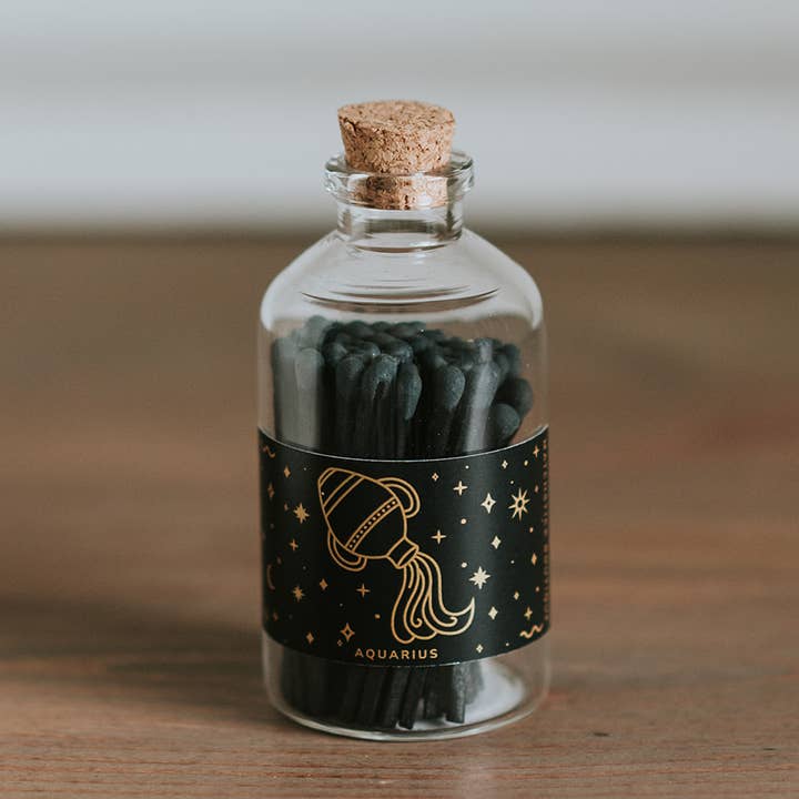 Bocal d'apothicaire du zodiaque VERSEAU pour la vente par Matchstick Boutique