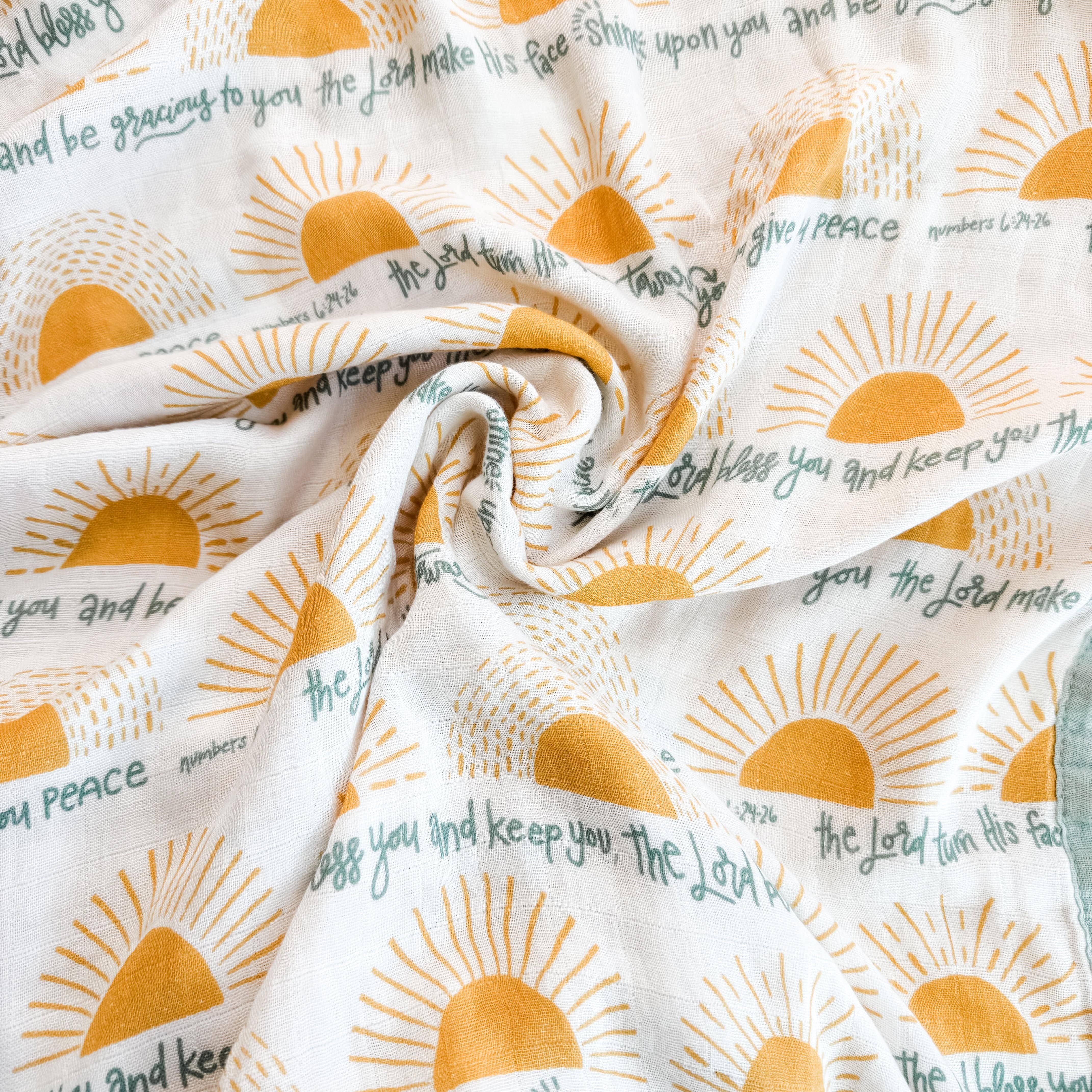 The Little Rose Shop - Wholesale Bedding Blanket - Kids & Baby - The Blessing Luxury Double Sided Muslin Catholic Blanket1