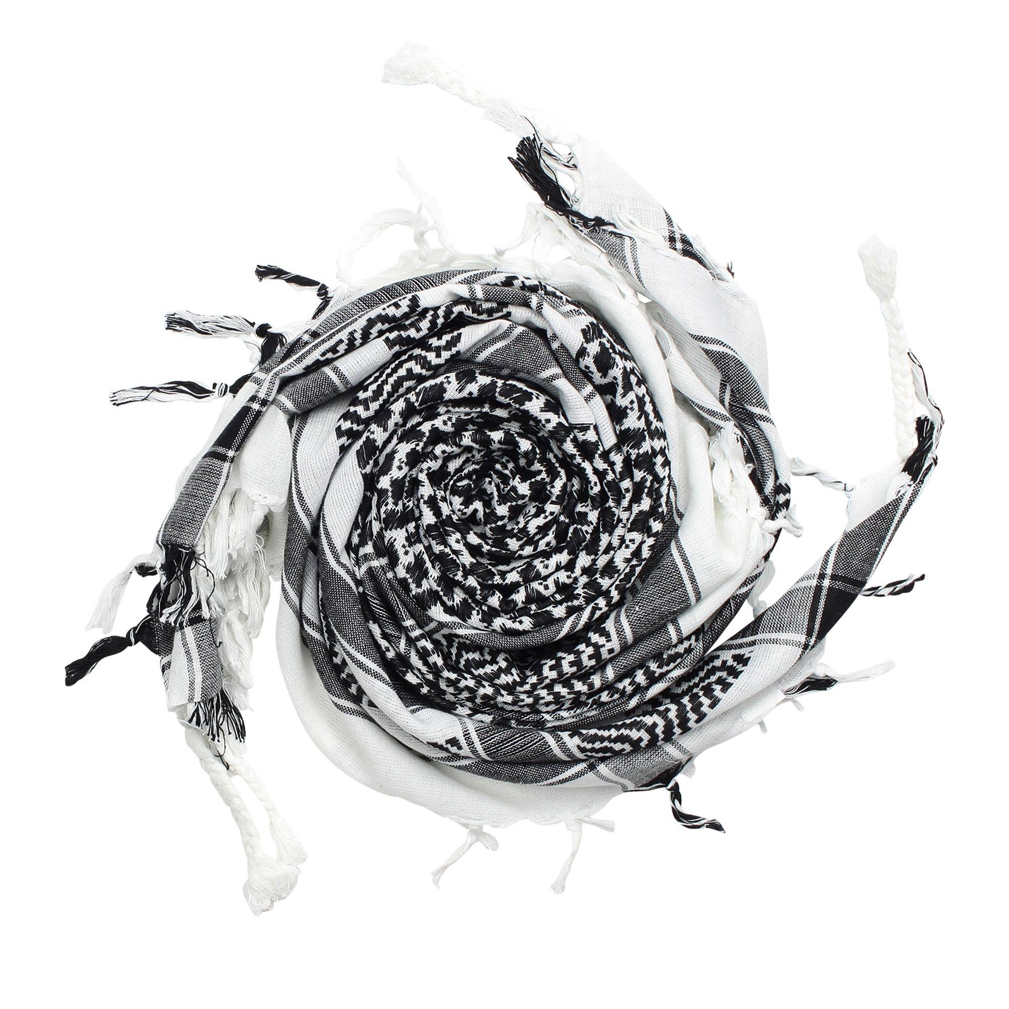 Tribal Trade GmbH - Wholesale Scarf - Unisex - Palituch - White - Black - Kufiya PLO towel1