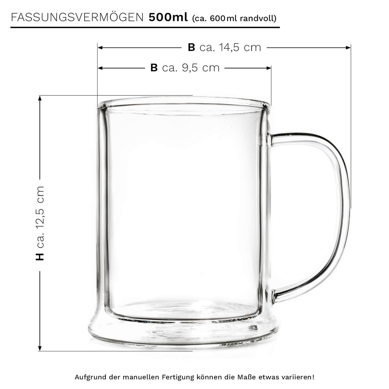 Creano - Wholesale Beer Glass/Mug - Beer glass 500 ml thermal glass 500 ml2