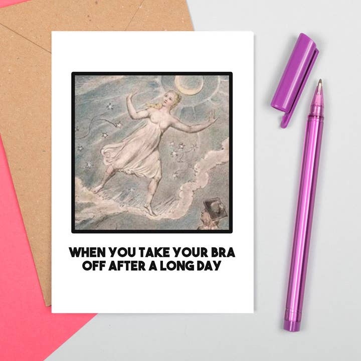 Funny Medieval Card - Bra for wholesale by Cronin's Books and Bits