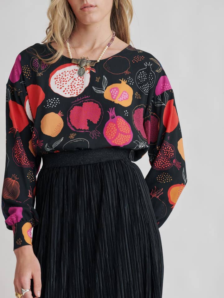 Dominique Skirt, Elastic Waistband, Pleated for wholesale by Malahierba