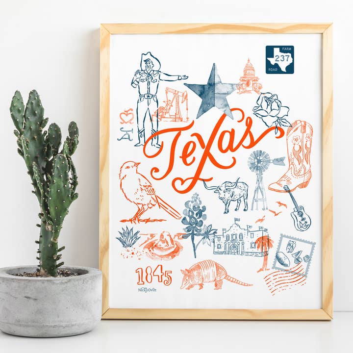 Texas Print for wholesale by Nicky Ovitt Gifts & Goods