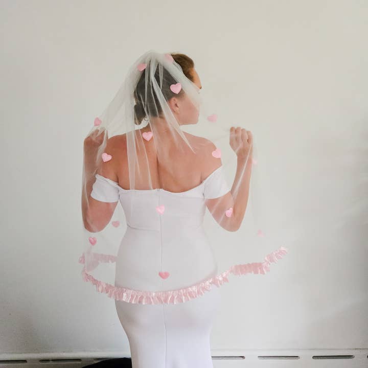 Lovesick Rebel - Wholesale Veil - Women's - The Candy Heart wedding veil in Pink Limited Edition