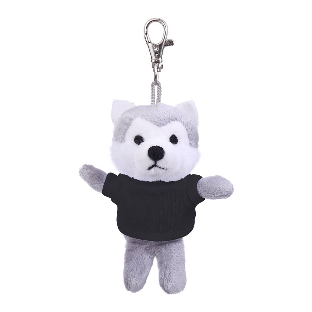 Plushland - Wholesale Keychain - Unisex - 4" Keychain - Husky with customized shirt0