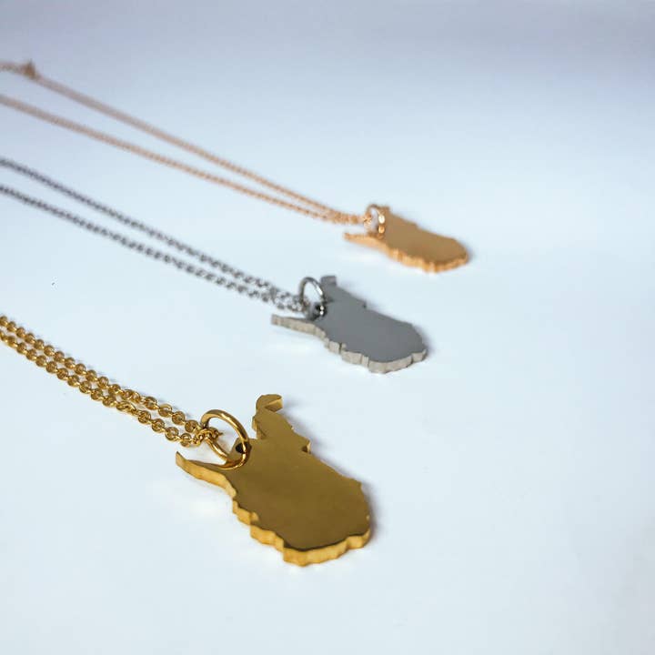 Butter Makes Me Happy - Wholesale Halskettinghanger - Silhouetketting van de staat West Virginia1