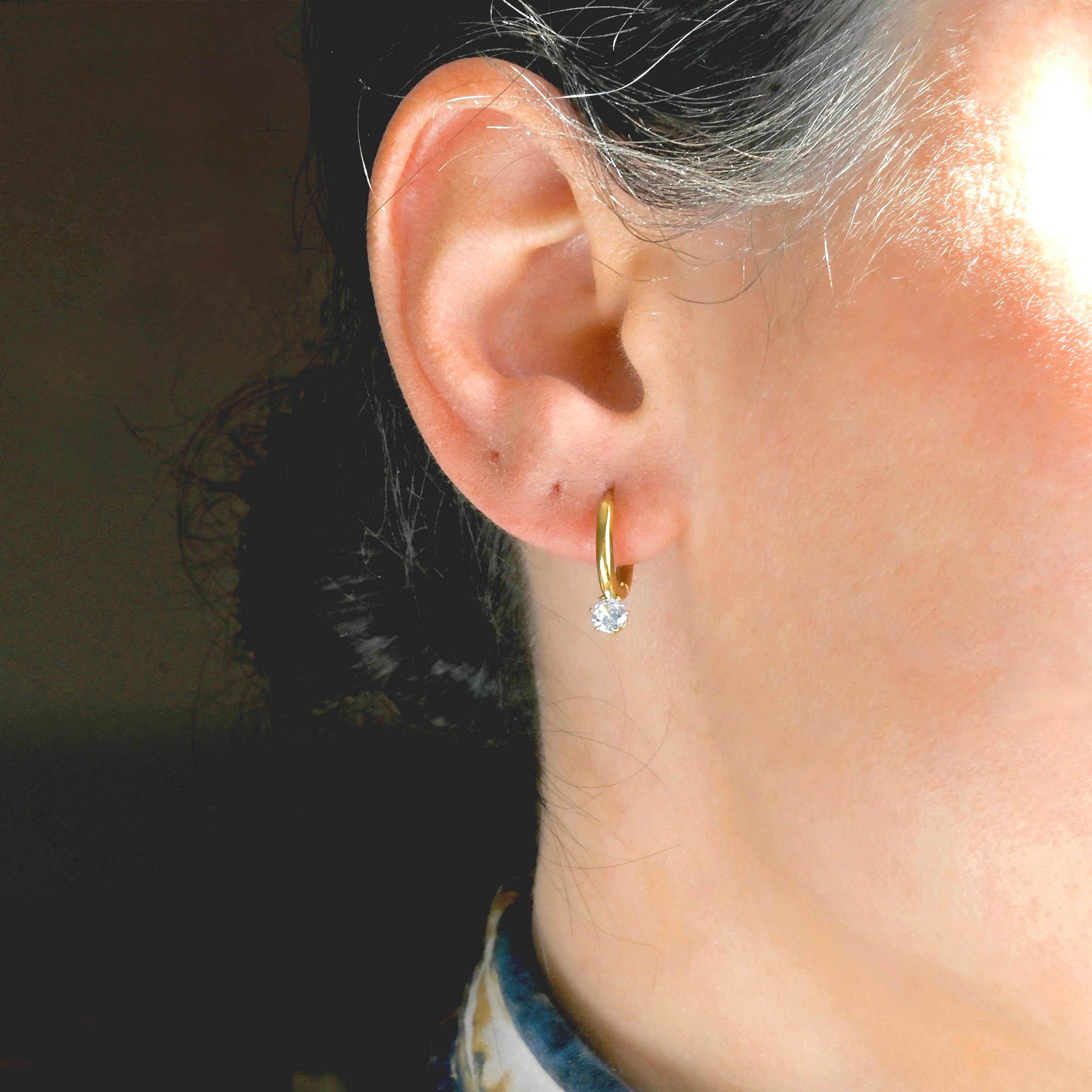 Blueyejewelry – wholesale Hoop-örhängen – Vattentäta diamantringar med diamantberlock - örhängen i ringform6