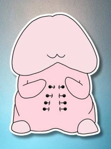 Mr. Ribbed Sticker for wholesale by Messterpieces