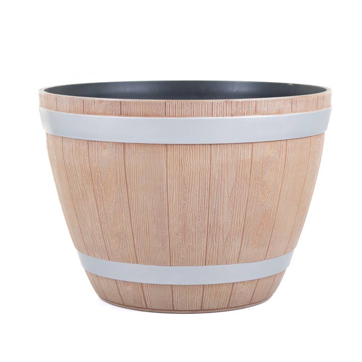 CREEKWOOD GARDEN AND GIFT LTD - Vendita all'ingrosso Vasi per piante - Fioriera a botte da 38 cm, in rovere medio