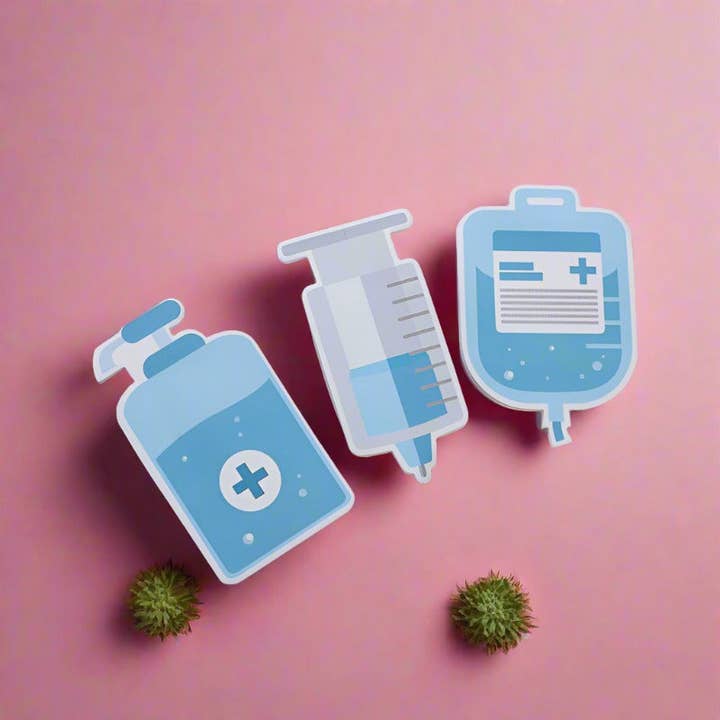 Blå medicinske bekvemmelighedsklistermærker for engroshandel hos KiddieKickz