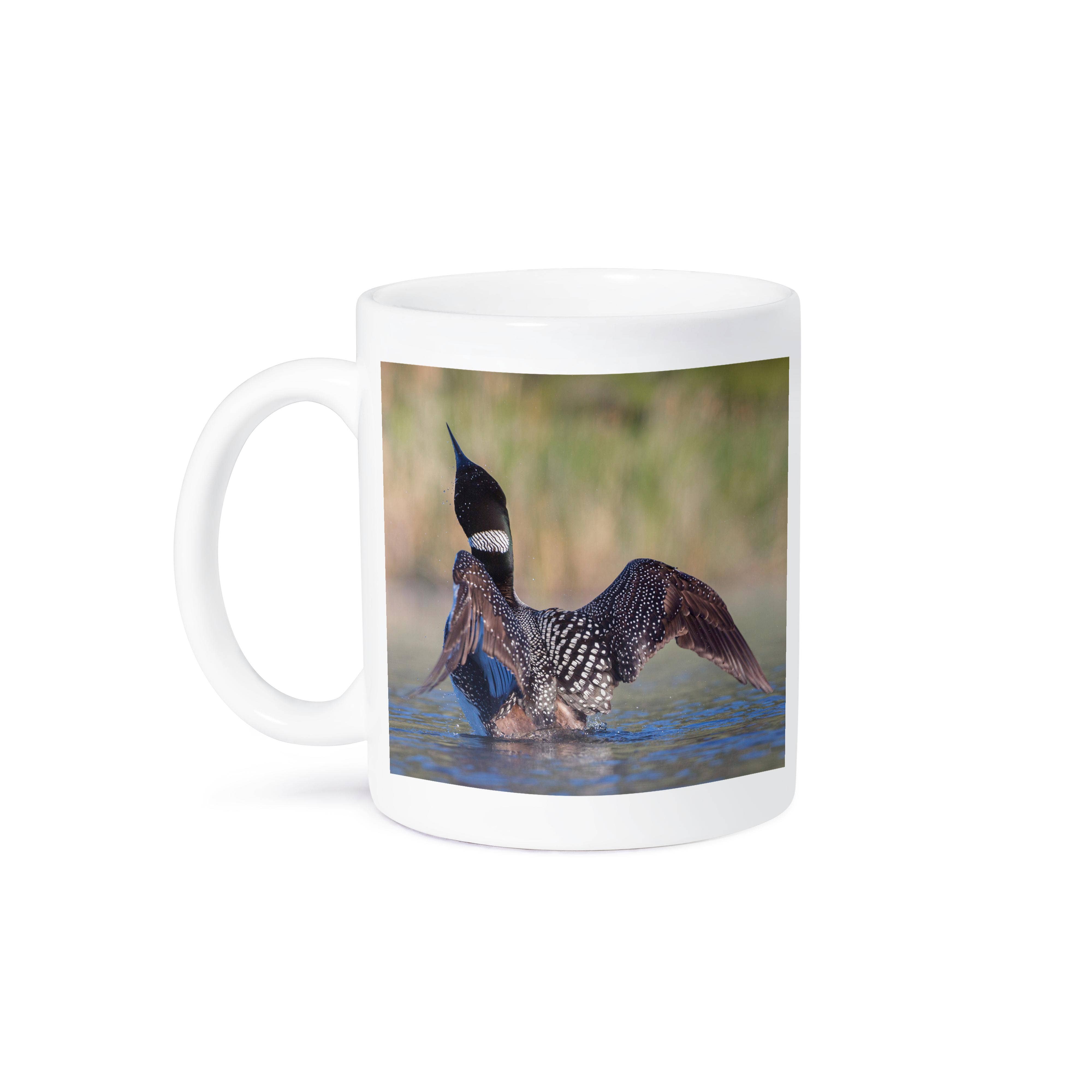 3dRose - Wholesale Coffee Mug - 3dRose, Canada, B.C., Adult Common Loon in breeding plumage flaps its wings., Mug8