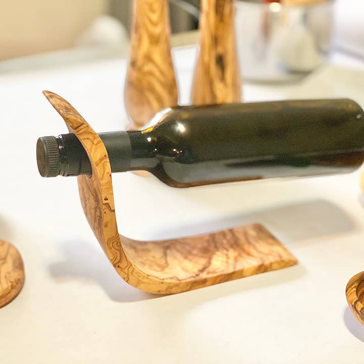 Olive Wood flaskeholder for engroshandel hos Natural OliveWood