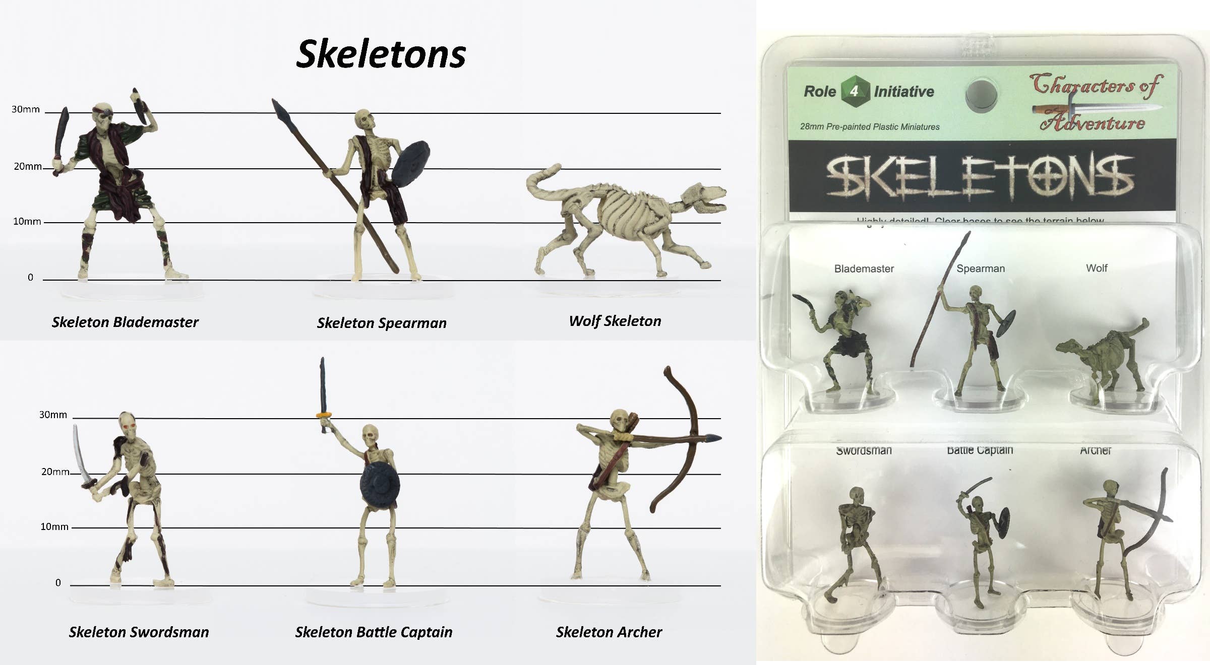 Role 4 Initiative - Wholesale Figurine Toy - Kids - Prepainted Miniatures - Sets and SIngles - Humans, Orcs, Zombies, and Skeletons1