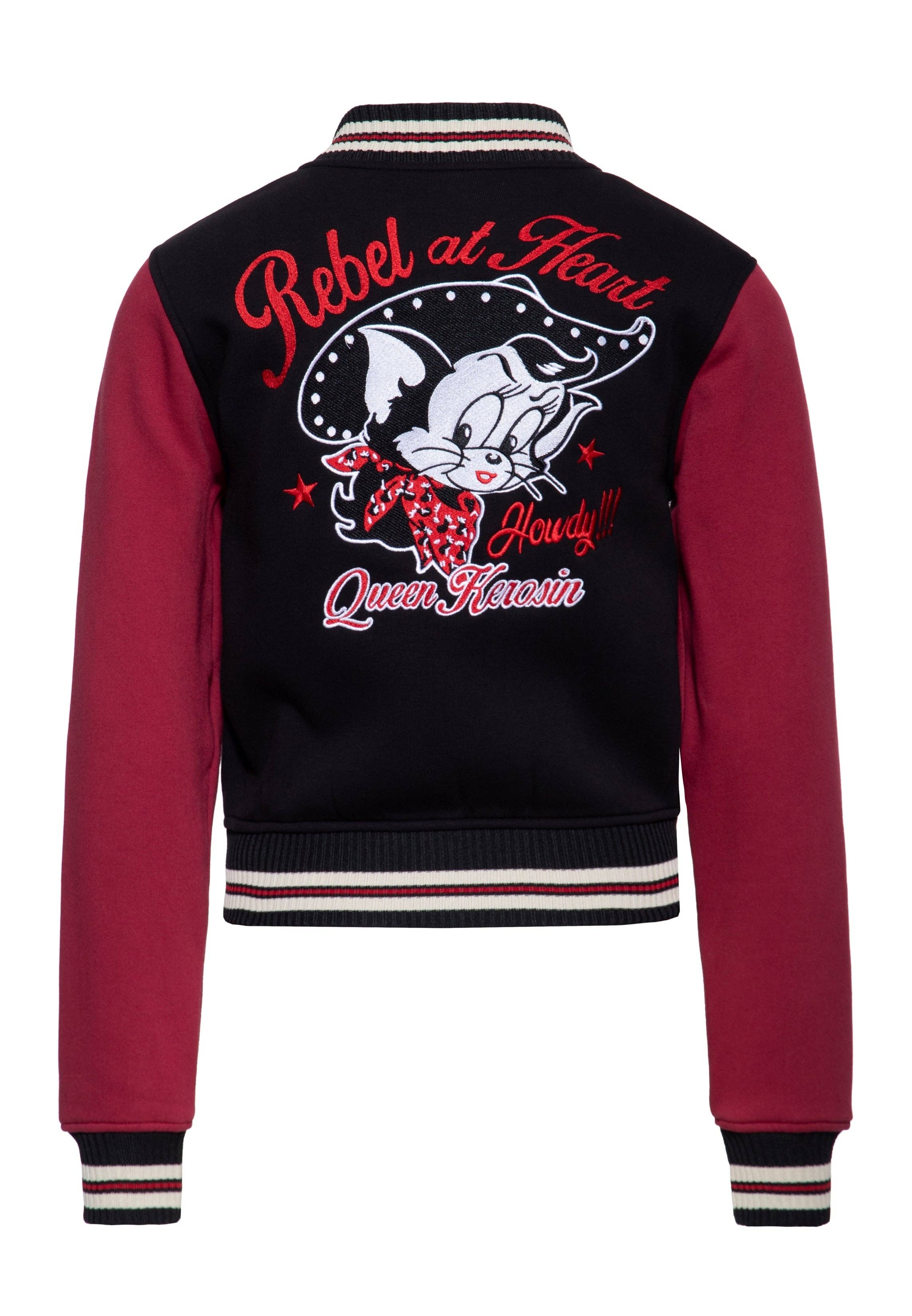 KING KEROSIN - Wholesale Varsity/Baseball Jacket - Women's - Rebel at Heart College Sweatshirt1
