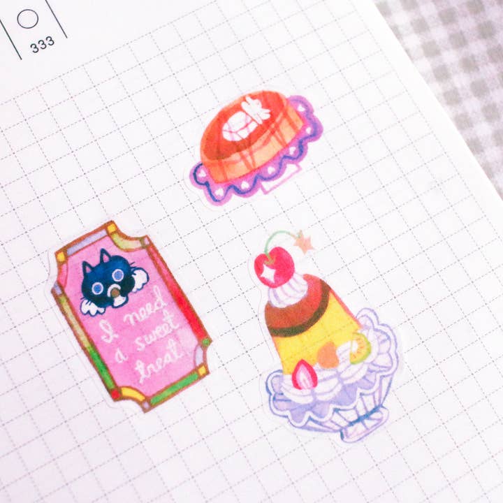 Odd Rabbits - Wholesale Sticker - 'Dessert at the Kissaten' A6 Washi Sticker Sheet1