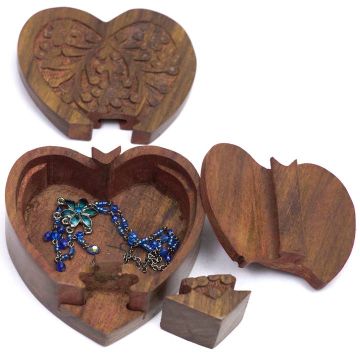 R. Expo/Song of India - Wholesale Decoratief doosje - Houten puzzeldoos - Hart