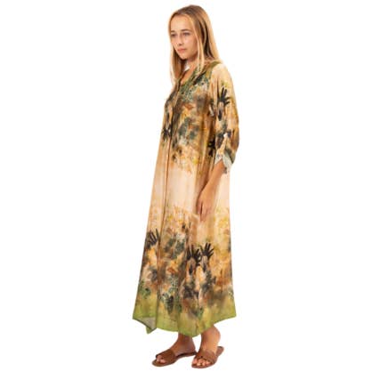 VeraMay - Wholesale Dress - Women's - 6288-2 Beige Vera May Italian Viscose Dress 2