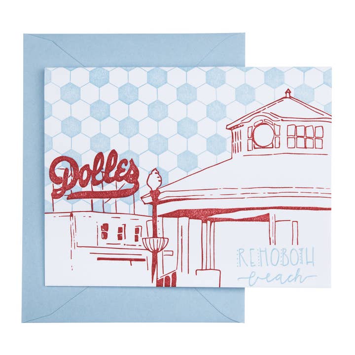 Rehoboth Beach Delaware | Boardwalk card for wholesale by Tiny Dog Press