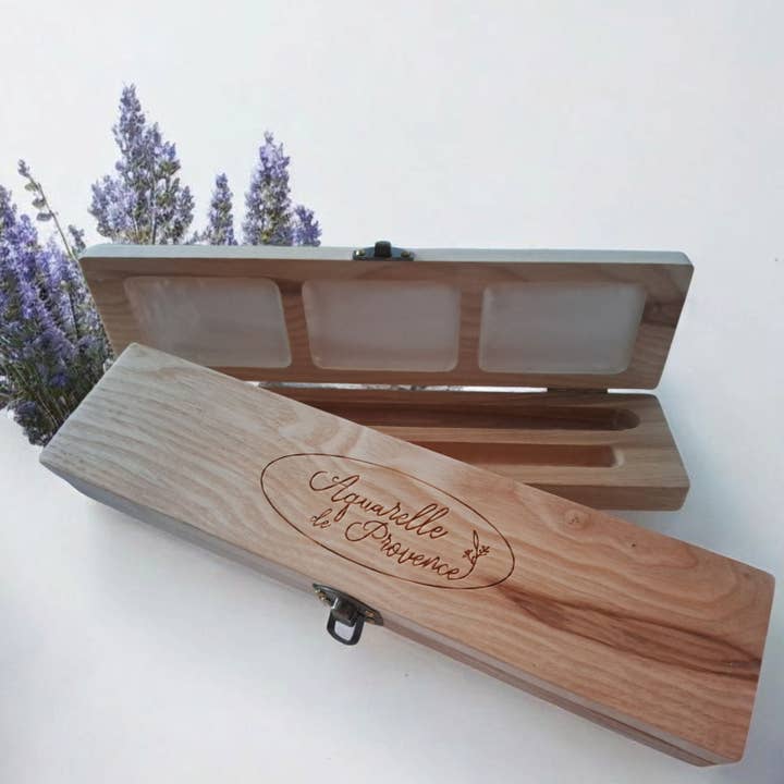 Aquarelle de Provence - Wholesale Watercolor Paint - Eco-friendly Wooden Watercolor Box, empty1